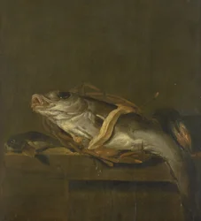 Stillleben mit einem Schellfisch und Knurrhahn