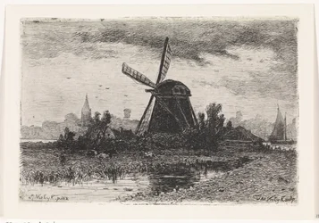 Landschaft mit Mühle