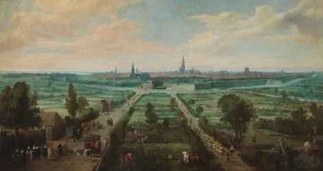 Panoramablick auf Antwerpen von Osten