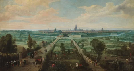Panoramablick auf Antwerpen von Osten