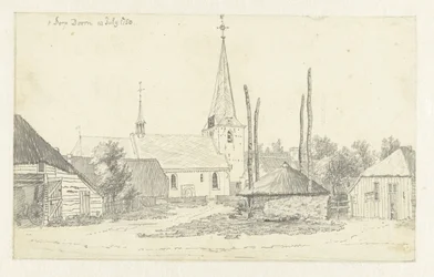 Ansicht des Dorfes Doorn mit der Kirche