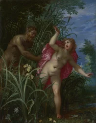 Pan verfolgt Syrinx, nach 1615