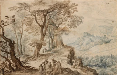 Landschaft mit Tobias und dem Engel (1596)