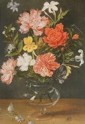 Stillleben mit Nelken und anderen Blumen