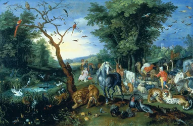 Der Einzug der Tiere in die Arche Noah