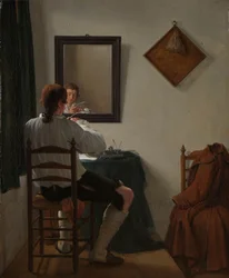Ein Schriftsteller schneidet seine Feder, 1784