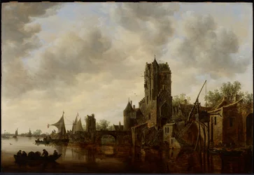 Flusslandschaft mit dem Pellecussen-Tor bei Utrecht