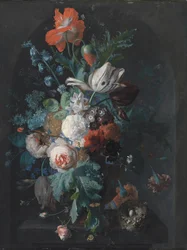Eine Vase mit Blumen
