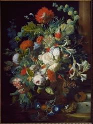 Stillleben. Blumenkorb