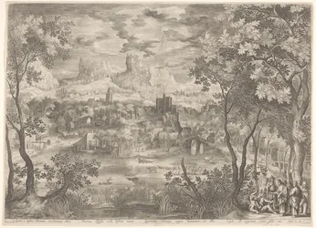 Landschaft mit Christus, der einen Dämon bei einem stummen Mann austreibt