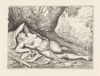 Schlafende Diana in Landschaft