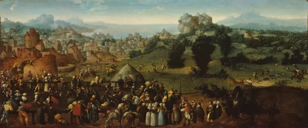 Landschaft mit Turnier und Jägern, 1519-20