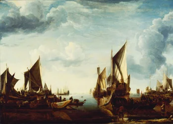 Der Besuch des Statthalters, Prinz Frederik Hendrik, bei der Flotte der Generalstaaten in Dordrecht im Jahr 1646, vor 1649