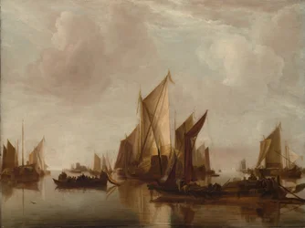 Eine Staatsyacht und andere Schiffe in ruhigem Wasser, ca. 1660
