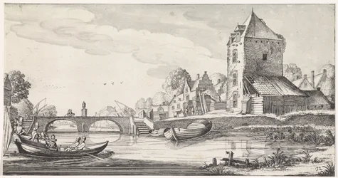 Dorf an einem Fluss