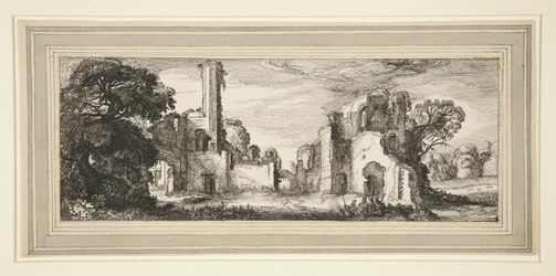 Landschaft mit einer Burgruine