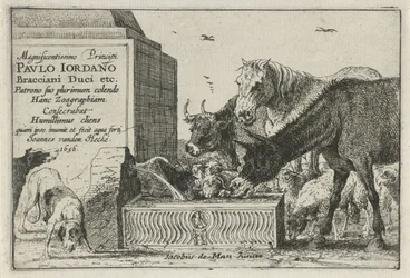 Tiere an einem Brunnen