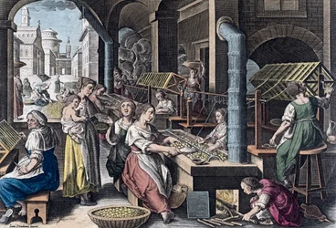 Seidenproduktion in Europa im 16. Jahrhundert (Druck)