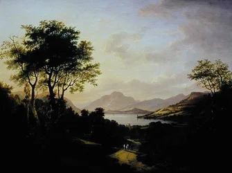 Weitreichender Blick auf Loch Lomond, in der Nähe von Dumbarton