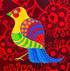 Blaugeschwänzter Vogel