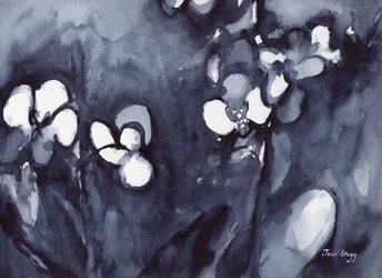 Orchidee in Indigo, ca. 2017