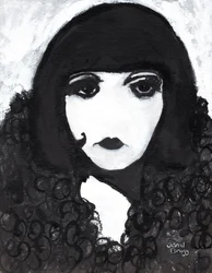 Sirene in einem Kunstpelzmantel, ca. 2020