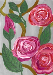 Blühende rosa Rosen