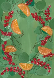 Festlicher Kranz aus orangefarbenen Beeren