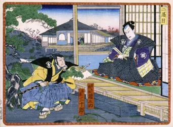 Gespräch zwischen einem Samurai und einem japanischen Edelmann - in Die Rache der 47 Ronins, 19. Jahrhundert: Kabuki-Serie
