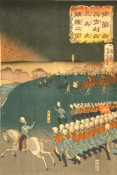 Französische und britische Truppen bei militärischen Trainingsmanövern, Yokohama, Japan