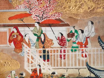 Osakazu Byobu - Japanischer achtteiliger Wandschirm