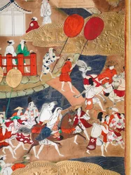 Osakazu Byobu - Japanischer achtteiliger Paravent