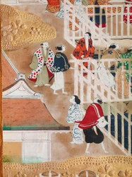 Osakazu Byobu - Japanischer achtteiliger Wandschirm