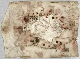 Portolan-Karte von Jaume Olives (1550)