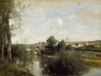 Seine und alte Brücke bei Limay