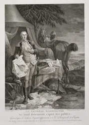 General Washington, Ne Quid Detrimenti capiat Res publica, graviert von Noël Le Mire (1724-1801), ca. 1785