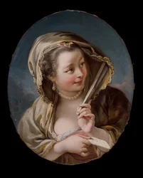 Eine Frau mit einem Fächer