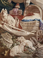 Das Freiluftbankett, Vorhang russische Spiele, (Detail)