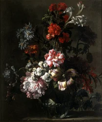 Ein Stillleben mit Blumen