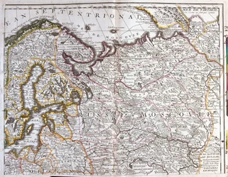 Karte von Moskau (Russland), dem Königreich Schweden, den baltischen Provinzen und einem Teil Polens