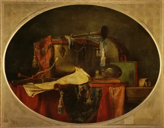 Die Attribute der Kriegs-Musik, Supraporte für das Schloss Bellevue 1767
