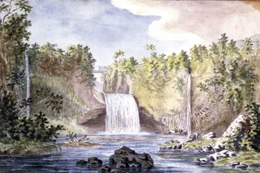 Felsenwasserfall auf der Insel Réunion