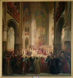 Generalstände von Paris treffen sich in Notre-Dame nach dem Tod von Karl IV. (1295-1328)