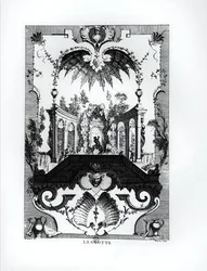 Die Grotte, graviert von Gabriel Huquier (1695-1722)