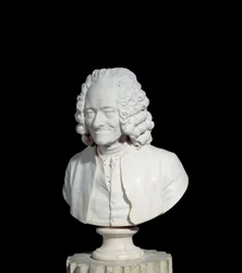 Büste von François Marie Arouet de Voltaire, genannt Voltaire (1694-1778) Marmorskulptur von Jean Antoine Houdon (1741-1828) 1778 Paris, Musée du Louvre