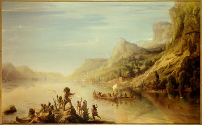 Der französische Entdecker Jacques Cartier (1491-1557) entdeckte 1535 den Sankt-Lorenz-Strom in Kanada und fuhr ihn hinauf.