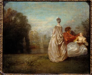Die zwei Cousins Gemälde von Jean Antoine Watteau (1684-1721) 1716