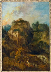 Landschaft mit Ziege