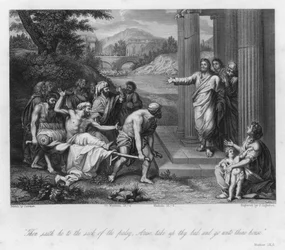 Der geheilte Gelähmte, Matthäus IX, 6