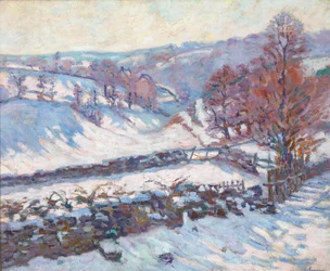 Verschneite Landschaft bei Crozant